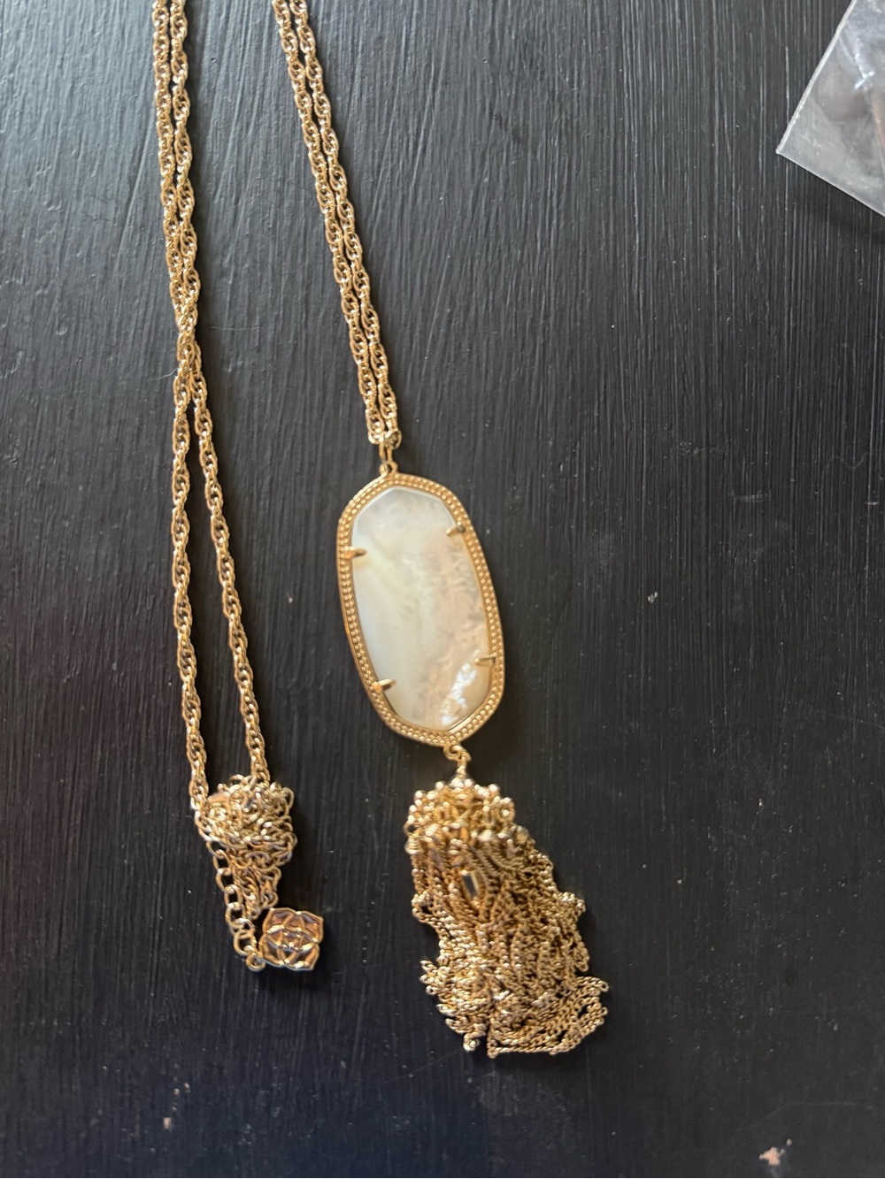 Kendra Scott Rayne Tassel Pendant Necklace with Ivory Stone - Picture 2 of 3